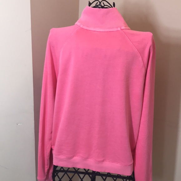 PINK Victoria’s Secret Half Zippered Pink & White Sweatshirt - Picture 6 of 8